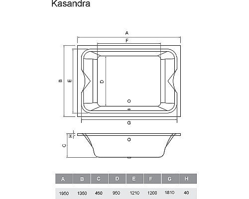 Акриловая ванна Vayer Kasandra 195x135 Гл000025030 без гидромассажа Акриловая ванна Vayer Kasandra 195x135 Гл000025030 без гидромассажа