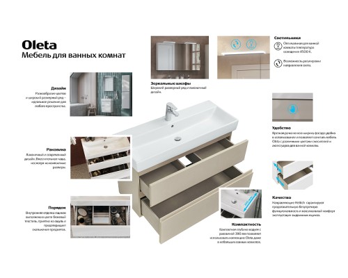 Тумба под раковину Roca Oleta 80 A857640806 подвесная Белый глянец