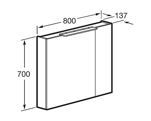 Зеркальный шкаф Roca Oleta 80 A857647501 с подсветкой Белый матовый