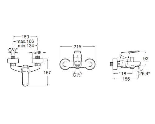 Смеситель для ванны Roca Alfa 5A0D25C0M Хром