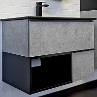 Тумба с раковиной Comforty Франкфурт 75 00-00011082 подвесная Бетон светлый