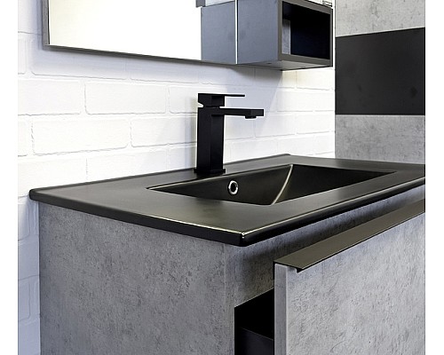 Тумба с раковиной Comforty Франкфурт 75 00-00011082 подвесная Бетон светлый