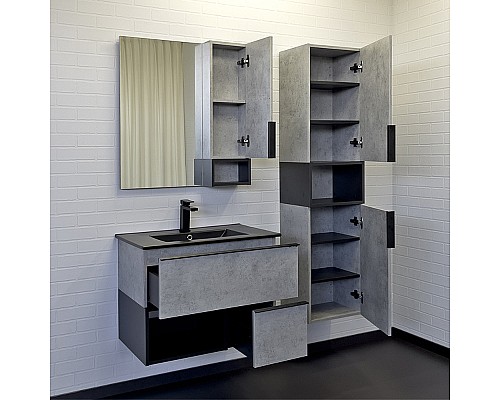 Тумба с раковиной Comforty Франкфурт 75 00-00011082 подвесная Бетон светлый