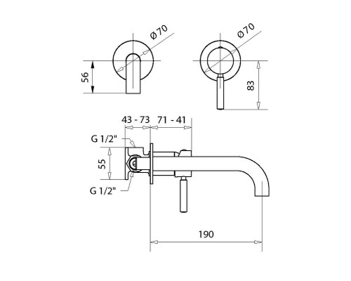 Смеситель для раковины Migliore Fortis 31549 (30457) Черный матовый