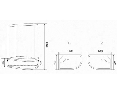 Душевая кабина Parly Tomorrow 120x80 L EF1221L без гидромассажа