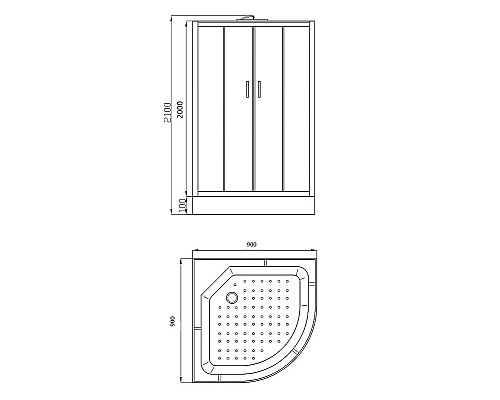 Душевая кабина Parly Classic Эконом 90x90 EC931 без гидромассажа