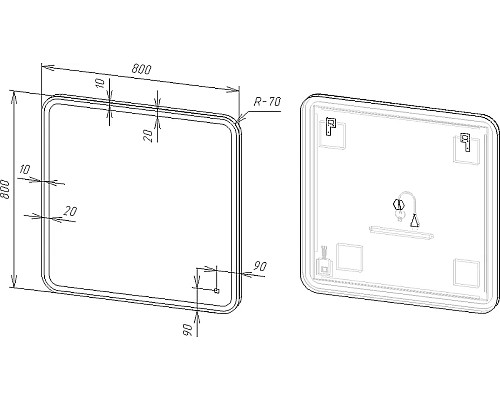 Зеркало DIWO Коломна 80 ЗЛП121 с подсветкой с сенсорным выключателем