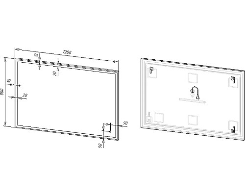 Зеркало DIWO Дмитров 120 ЗЛП119 с подсветкой с сенсорным выключателем
