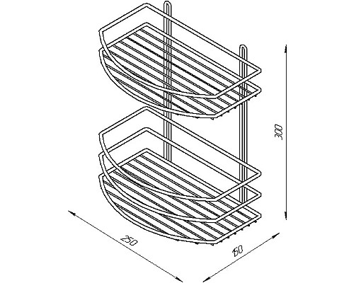 Полка корзина DIWO Смоленск П16077 Хром
