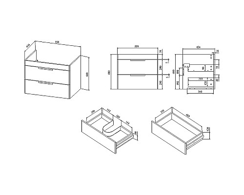 Комплект мебели для ванной STWORKI Копенгаген 60 467206 подвесной Белый
