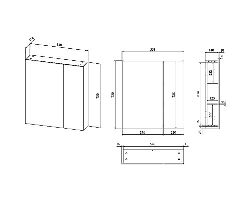 Комплект мебели для ванной STWORKI Копенгаген 60 467206 подвесной Белый