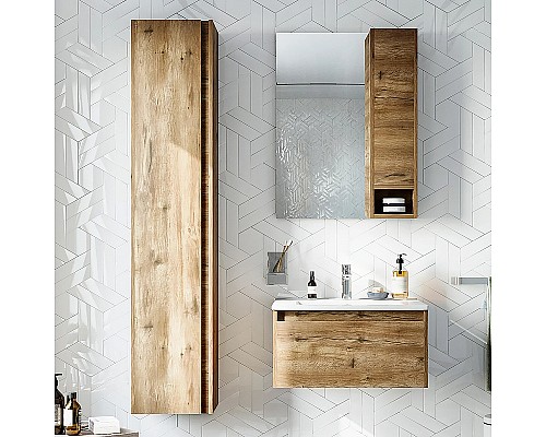 Тумба с раковиной STWORKI Карлстад 60 418855 подвесная Дуб рустикальный