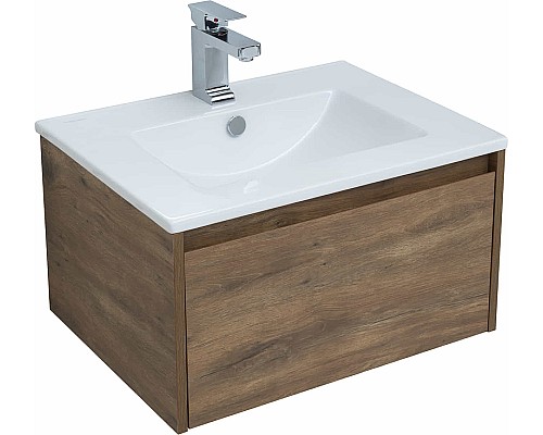 Тумба с раковиной STWORKI Карлстад 60 418855 подвесная Дуб рустикальный