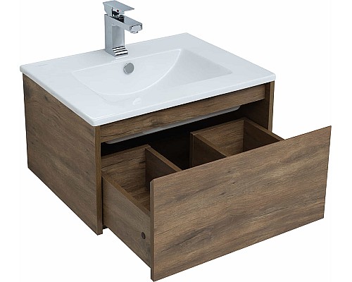 Тумба с раковиной STWORKI Карлстад 60 418855 подвесная Дуб рустикальный