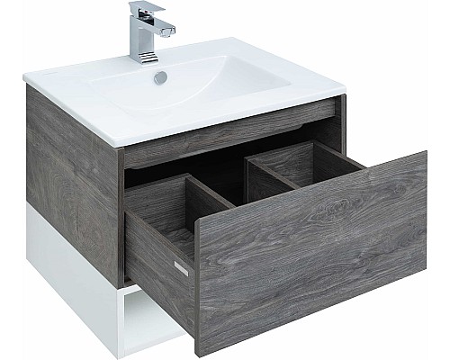 Комплект мебели для ванной STWORKI Карлстад 60 440535 подвесной Дуб рошелье Белый