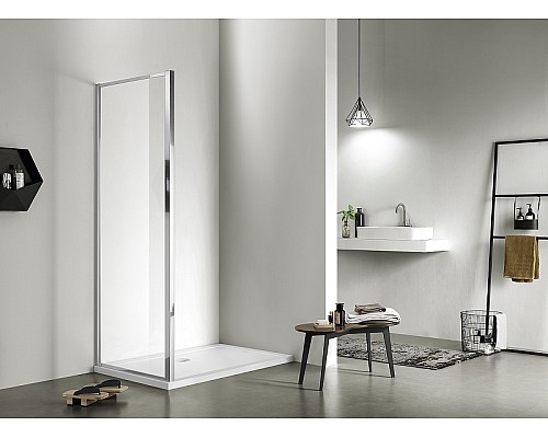 Душевая стенка Aquatek 90 AQ ARI WA 09020CH профиль Хром стекло прозрачное