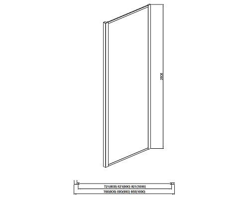 Душевая стенка Aquatek 90 AQ ARI WA 09020CH профиль Хром стекло прозрачное