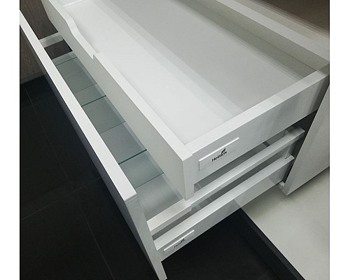 Комплект мебели для ванной STWORKI Ольборг 80 482643 подвесная Белая матовая Дуб карпентер