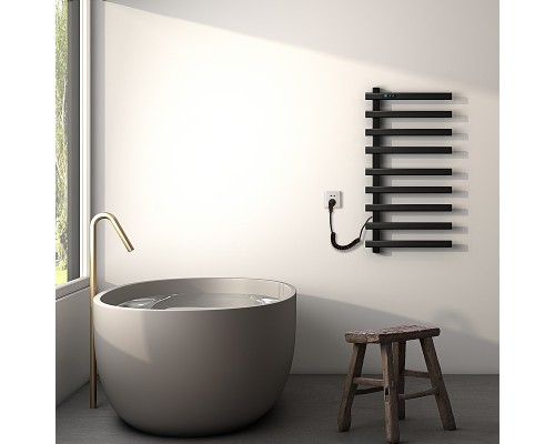 Полотенцесушитель электрический Black&White 48x92 см Черный матовый, арт