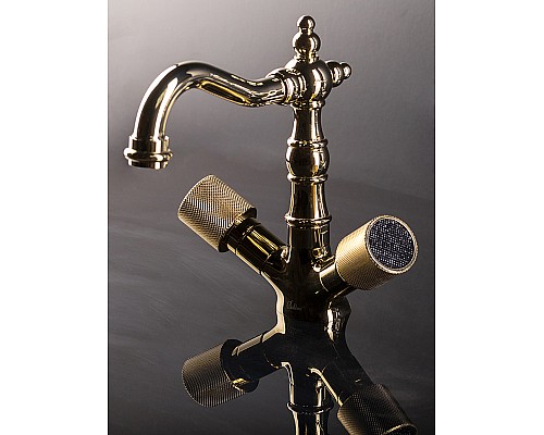 Смеситель для раковины Boheme Royal Cristal 292-Royal/CRSTblack Золото