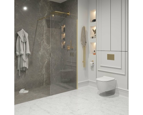 Душевая перегородка Niagara Nova 120 NG-643-12GOLD профиль Холодное золото стекло прозрачное