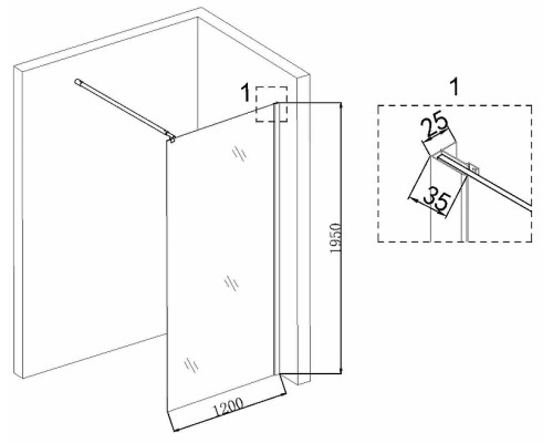 Душевая перегородка Niagara Nova 120 NG-643-12GOLD профиль Холодное золото стекло прозрачное