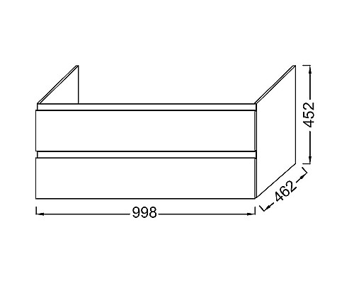 Тумба под раковину Jacob Delafon Madeleine 100 EB1318-J5 подвесная Белая глянцевая