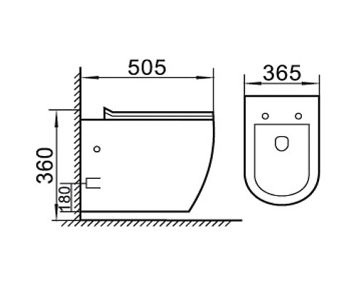 Унитаз Boheme Nero 961/2 подвесной Черный матовый без сиденья
