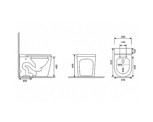Унитаз Abber Bequem AC1114P приставной с сиденьем Микролифт