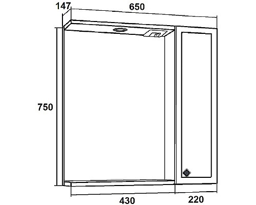 Зеркало со шкафом Runo Римини 65 00-00001277 с подсветкой Мята
