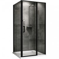 Душевой уголок Abber Sonnenstrand 100x75 профиль Черный стекло прозрачное