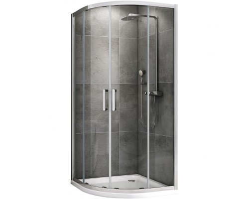 Душевой уголок Abber Schwarzer Diamant 80x80 профиль Хром стекло прозрачное