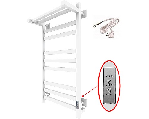 Электрический полотенцесушитель Тругор ПЭК 21квП СП 80x50 с полкой Белый