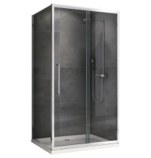 Душевой уголок Abber Schwarzer Diamant 110х85 профиль Хром стекло прозрачное, арт