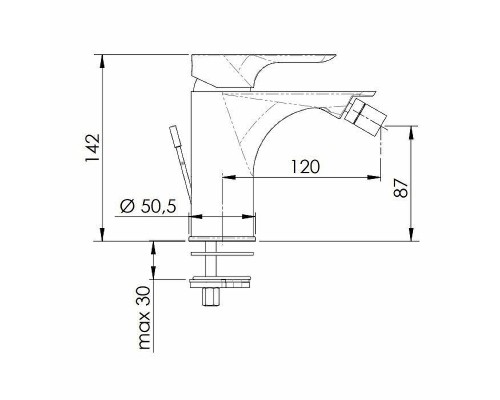 Смеситель для биде Remer Infinity I20NO Черный матовый