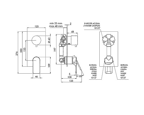 Смеситель для душа Remer Infinity I95 Хром