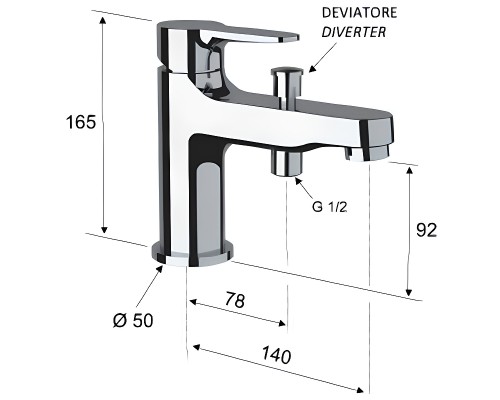 Смеситель на борт ванны Remer Musa M04VO Бронза