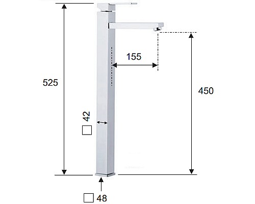 Смеситель для раковины Remer Qubica Q11LXXL Хром