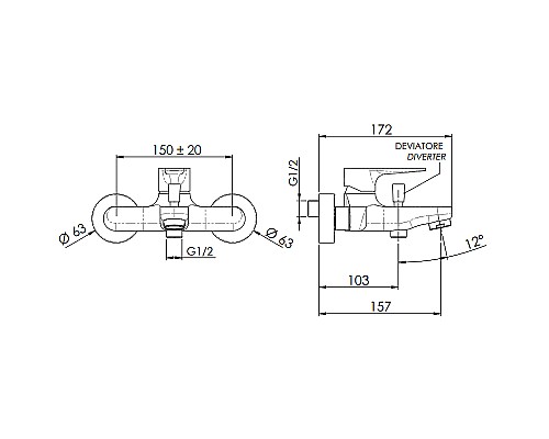 Смеситель для ванны Remer Winner W05DO Золото