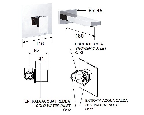 Смеситель для раковины Remer Q-Design QD15C Хром