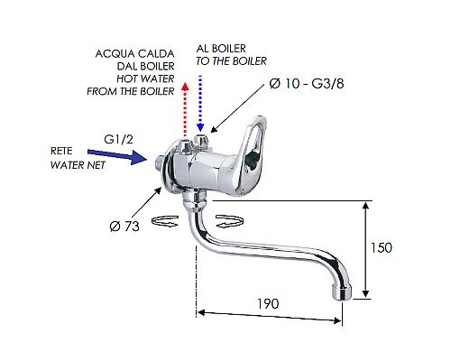 Смеситель для кухни Remer Kiss K41BP Хром