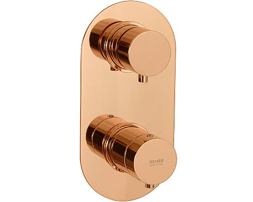 Смеситель для душа Remer Minimal Thermo NT93KBRL с термостатом Медь глянцевая