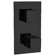 Смеситель для душа Remer Qubica Thermo QT92KBNO с термостатом Черный матовый