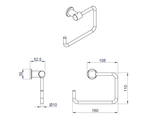 Держатель туалетной бумаги Azario Forny AZ-88310A Хром