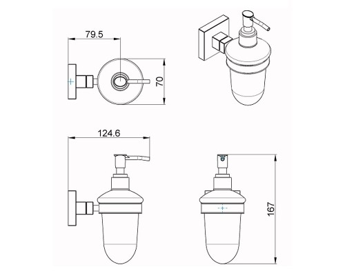 Дозатор для жидкого мыла Azario Rina AZ-87012 Хром