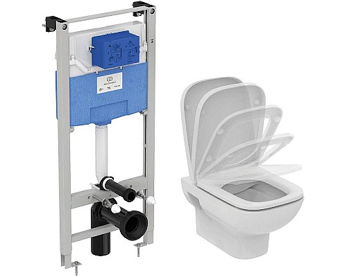 Комплект унитаза с инсталляцией Ideal Standard I.Life A I001701 с сиденьем Микролифт