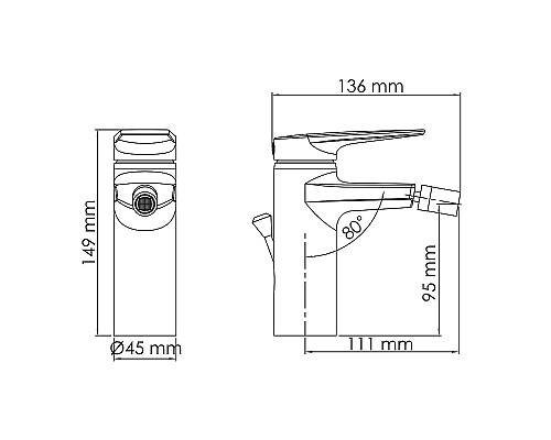 Смеситель для биде WasserKRAFT Aisch 5506 Золото матовое
