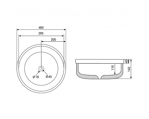 Раковина-чаша Abber Bequem 40 AC2103MG Серая матовая