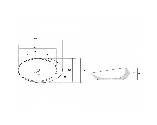Раковина-чаша Abber Bequem 49 AC2107Regen Хамелеон