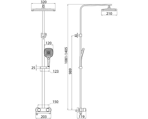 Душевая система Iddis Slide SLIBLBTi06 Черный матовый